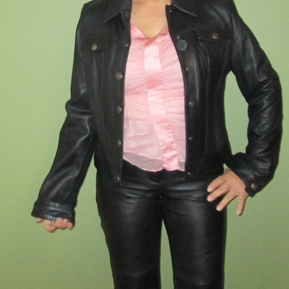 Genuine leather Rampage black pants